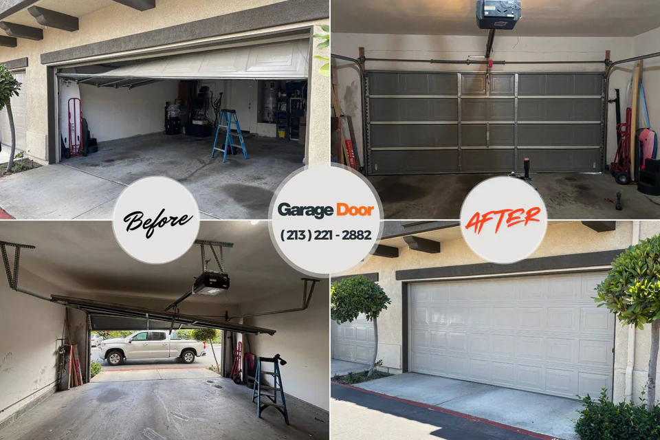 Before and after: garage door repair Farm Loop, AK